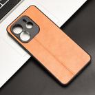 For Redmi Note 14 4G 163.25mm Cow Pattern Sewing Back Cover Phone Case(Yellow) - 2