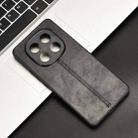 For Redmi Note 14 Pro 4G Cow Pattern Sewing Back Cover Phone Case(Black) - 2