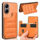 For Redmi Turbo 4 Cow Pattern Sewing Card Bag Phone Case(Orange) - 1