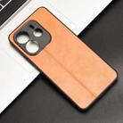 For Redmi Note 14 4G 163.25mm Cow Pattern Sewing Card Bag Phone Case(Orange) - 2