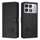 For Redmi K70 Ultra 5G Global Cat Rat Embossed Pattern RFID Leather Phone Case with Lanyard(Black) - 2