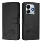 For Redmi Note 14 5G Cat Rat Embossed Pattern RFID Leather Phone Case with Lanyard(Black) - 2