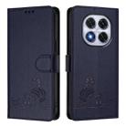 For Redmi Note 14 Pro 5G Cat Rat Embossed Pattern RFID Leather Phone Case with Lanyard(Blue) - 2
