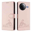 For Redmi K80 5G / K80 Pro 5G Cat Rat Embossed Pattern RFID Leather Phone Case with Lanyard(Pink) - 2