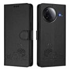 For Redmi K80 5G / K80 Pro 5G Cat Rat Embossed Pattern RFID Leather Phone Case with Lanyard(Black) - 2