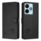 For Redmi 13x 4G / 13 4G Global Cat Rat Embossed Pattern RFID Leather Phone Case with Lanyard(Black) - 2