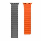 For Apple Watch SE 2023 44mm Magnetic Silicone Watch Band(Grey Orange) - 2