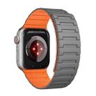 For Apple Watch SE 2023 44mm Magnetic Silicone Watch Band(Grey Orange) - 3