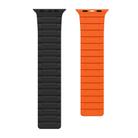 For Apple Watch Ultra 2 49mm Magnetic Silicone Watch Band(Black Orange) - 2