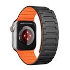 For Apple Watch Ultra 2 49mm Magnetic Silicone Watch Band(Black Orange) - 3