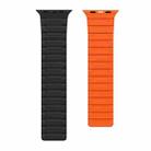 For Apple Watch Series 9 45mm Magnetic Silicone Watch Band(Black Orange) - 2