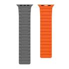 For Apple Watch Series 9 45mm Magnetic Silicone Watch Band(Grey Orange) - 2