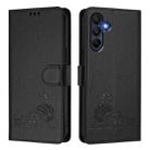 For Samsung Galaxy A26 5G Cat Rat Embossed Pattern RFID Leather Phone Case with Lanyard(Black) - 2