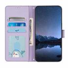 For Samsung Galaxy A26 5G Cat Rat Embossed Pattern RFID Leather Phone Case with Lanyard(Purple) - 3