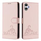 For Samsung Galaxy A06 5G Cat Rat Embossed Pattern RFID Leather Phone Case with Lanyard(Pink) - 2
