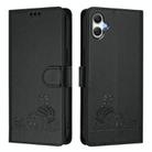 For Samsung Galaxy A06 5G Cat Rat Embossed Pattern RFID Leather Phone Case with Lanyard(Black) - 2