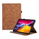 For iPad Pro 11 2022 / 2021 / 2020 Embossed Geometric Leather Smart Tablet Case(Brown) - 1