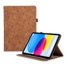 For iPad 10th Gen 10.9 2022 Embossed Geometric Leather Smart Tablet Case(Brown) - 1