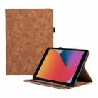 For iPad 10.2 2021 / 2020 / 10.5 Embossed Geometric Leather Smart Tablet Case(Brown) - 1