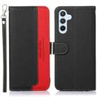For Samsung Galaxy A36 5G KHAZNEH Litchi Texture Leather RFID Phone Case(Black) - 1