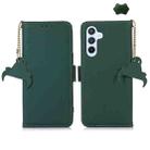 For Samsung Galaxy A16 5G Genuine Leather Magnetic RFID Leather Phone Case(Green) - 1