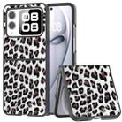 For Huawei nova Flip Black Frame Leopard Phone Case(Silver Leopard) - 1