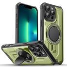 For iPhone 13 Pro Max Invisible Bracket MagSafe Magnetic Phone Case(Green) - 1