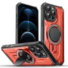 For iPhone 12 Pro Max Invisible Bracket MagSafe Magnetic Phone Case(Red) - 1