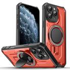 For iPhone 11 Pro Max Invisible Bracket MagSafe Magnetic Phone Case(Red) - 1