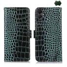For Samsung Galaxy A06 4G Crocodile Top Layer Cowhide Leather Phone Case(Green) - 1