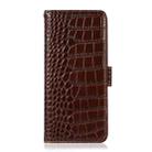 For Samsung Galaxy A06 4G Crocodile Top Layer Cowhide Leather Phone Case(Brown) - 3
