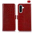 For Samsung Galaxy A17 5G Crocodile Top Layer Cowhide Leather Phone Case(Red) - 1