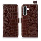 For Samsung Galaxy A17 5G Crocodile Top Layer Cowhide Leather Phone Case(Brown) - 1