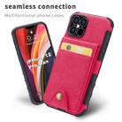 For iPhone 12 mini Cloth Texture + TPU Vertical Flip Case with Card Slots(Red) - 2