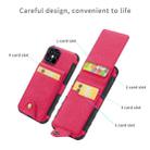 For iPhone 12 mini Cloth Texture + TPU Vertical Flip Case with Card Slots(Red) - 3