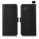 For Samsung Galaxy A06 4G Magnetic Crazy Horse Texture Genuine Leather RFID Phone Case(Black) - 1