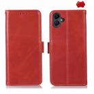 For Samsung Galaxy A06 4G Magnetic Crazy Horse Texture Genuine Leather RFID Phone Case(Red) - 1