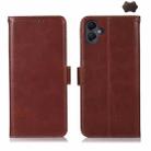For Samsung Galaxy A06 4G Magnetic Crazy Horse Texture Genuine Leather RFID Phone Case(Brown) - 1