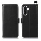 For Samsung Galaxy A56 5G Magnetic Crazy Horse Texture Genuine Leather RFID Phone Case(Black) - 1