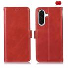 For Samsung Galaxy A56 5G Magnetic Crazy Horse Texture Genuine Leather RFID Phone Case(Red) - 1