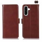 For Samsung Galaxy A56 5G Magnetic Crazy Horse Texture Genuine Leather RFID Phone Case(Brown) - 1
