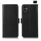 For Samsung Galaxy A07 5G Magnetic Crazy Horse Texture Genuine Leather RFID Phone Case(Black) - 1