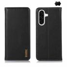For Samsung Galaxy A36 KHAZNEH Nappa Top Layer Cowhide Leather Phone Case(Black) - 1