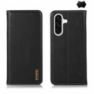 For Samsung Galaxy A17 5G KHAZNEH Nappa Top Layer Cowhide Leather Phone Case(Black) - 1