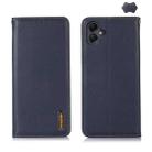 For Samsung Galaxy A07 5G KHAZNEH Nappa Top Layer Cowhide Leather Phone Case(Blue) - 1