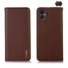 For Samsung Galaxy A07 5G KHAZNEH Nappa Top Layer Cowhide Leather Phone Case(Brown) - 1