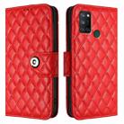 For Realme C17 / 7i Rhombic Texture Flip Leather Phone Case with Lanyard(Red) - 2