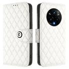 For Realme 14 Pro+ 5G Rhombic Texture Flip Leather Phone Case with Lanyard(White) - 2