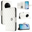 For Realme 14 Pro 5G Rhombic Texture Flip Leather Phone Case with Lanyard(White) - 1
