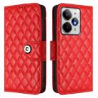 For Realme Neo7 Turbo 5G Rhombic Texture Flip Leather Phone Case with Lanyard(Red) - 2